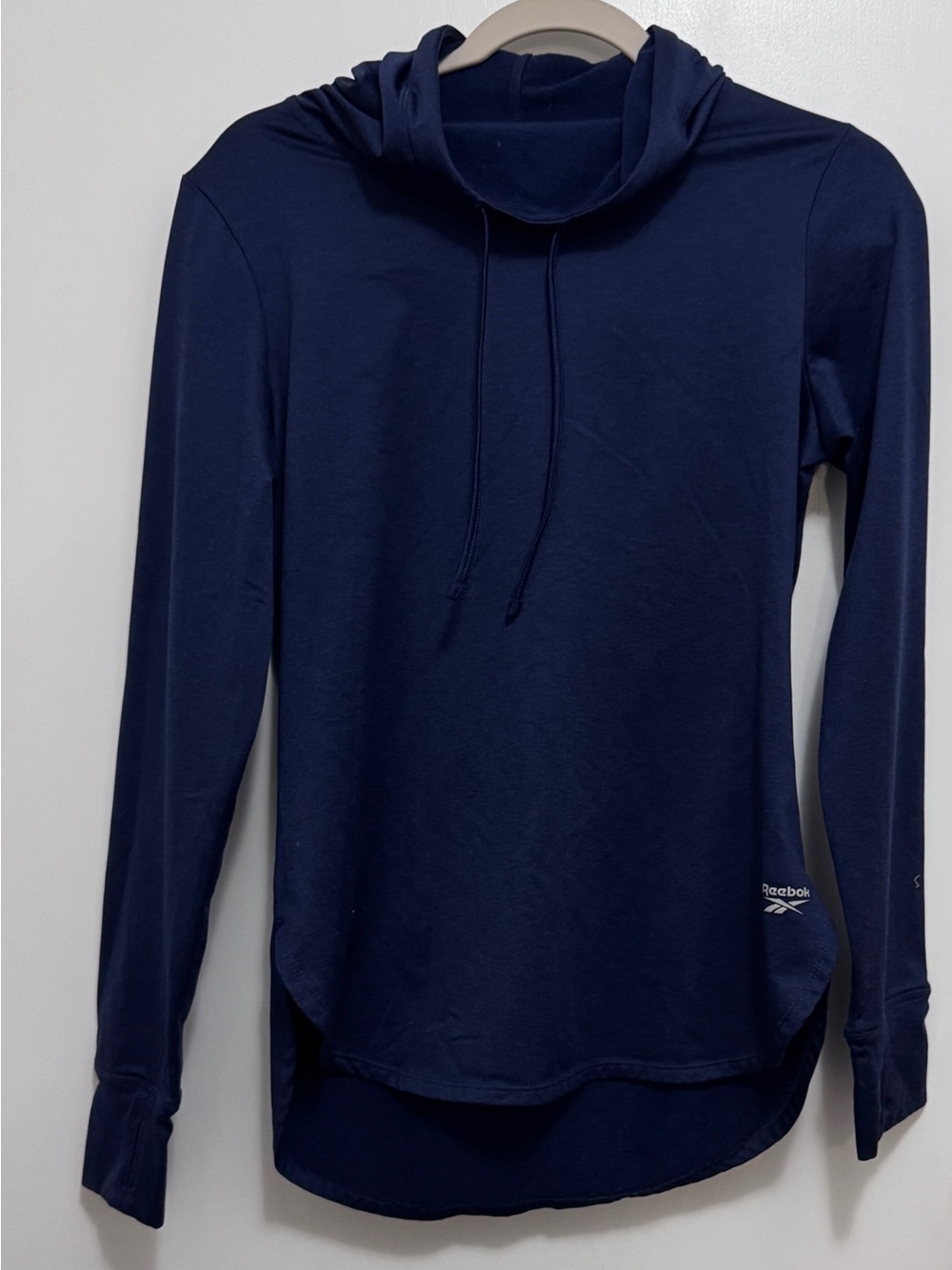 Reebok Navy Long-Sleeve Cowl Neck Hoodie